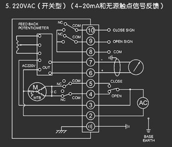 220VAC開(kāi)關(guān)型<a href='http://m.whyhs.com/Product/diefa/diandongdiefa/' target='_blank'>電動(dòng)<a href='http://m.whyhs.com/Product/diefa/' target='_blank'>蝶閥</a></a>接線圖